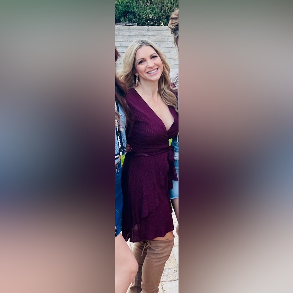 Maroon wrap dress